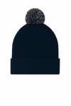 UC413 Pom Pom Beanie Navy/Light Grey colour image